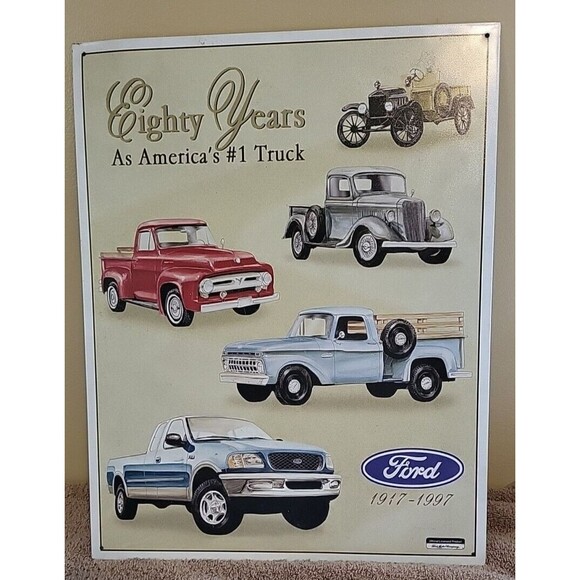 Vintage Ford Metal Sign Eighty Years as Americas #1 Truck Garage man cave Preown - Picture 1 of 4
